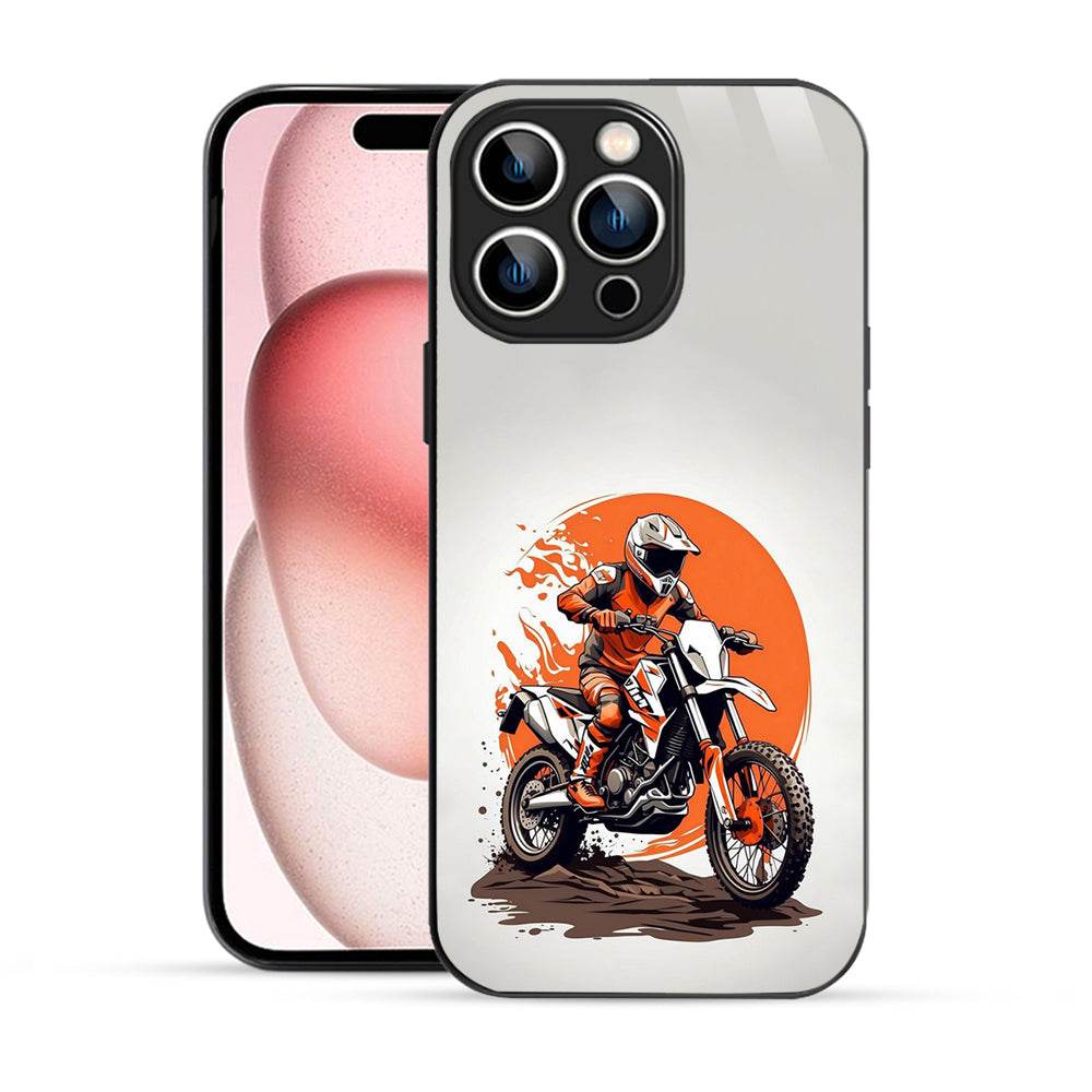 Bornstud Biker with extreme dirt Bike  Mobile Cover for iPhone 15 Pro – Vibrant Elegance with Premium Protection - Bornstud