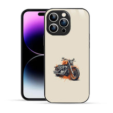 Elevate Your iPhone Experience with Bornstud's 2D Glass Printed Vintage bike orange Mobile Back Cover - Bornstud