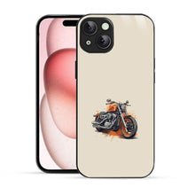 Elevate Your iPhone Experience with Bornstud's 2D Glass Printed Vintage bike orange Mobile Back Cover - Bornstud