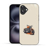 Elevate Your iPhone Experience with Bornstud's 2D Glass Printed Vintage bike orange Mobile Back Cover - Bornstud