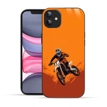 Elevate Your iPhone Experience with Bornstud's 2D Glass Printed Adventure biker Mobile Back Cover - Bornstud