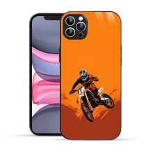 Elevate Your iPhone Experience with Bornstud's 2D Glass Printed Adventure biker Mobile Back Cover - Bornstud