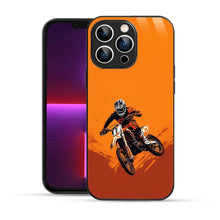 Elevate Your iPhone Experience with Bornstud's 2D Glass Printed Adventure biker Mobile Back Cover - Bornstud