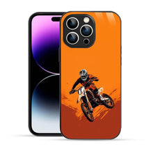 Elevate Your iPhone Experience with Bornstud's 2D Glass Printed Adventure biker Mobile Back Cover - Bornstud