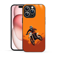 Elevate Your iPhone Experience with Bornstud's 2D Glass Printed Adventure biker Mobile Back Cover - Bornstud