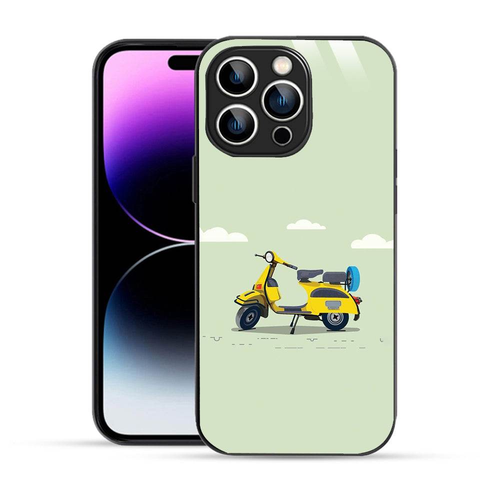 Bornstud Yellow scooter Vector Printed Case for iPhone 14 pro - Bornstud