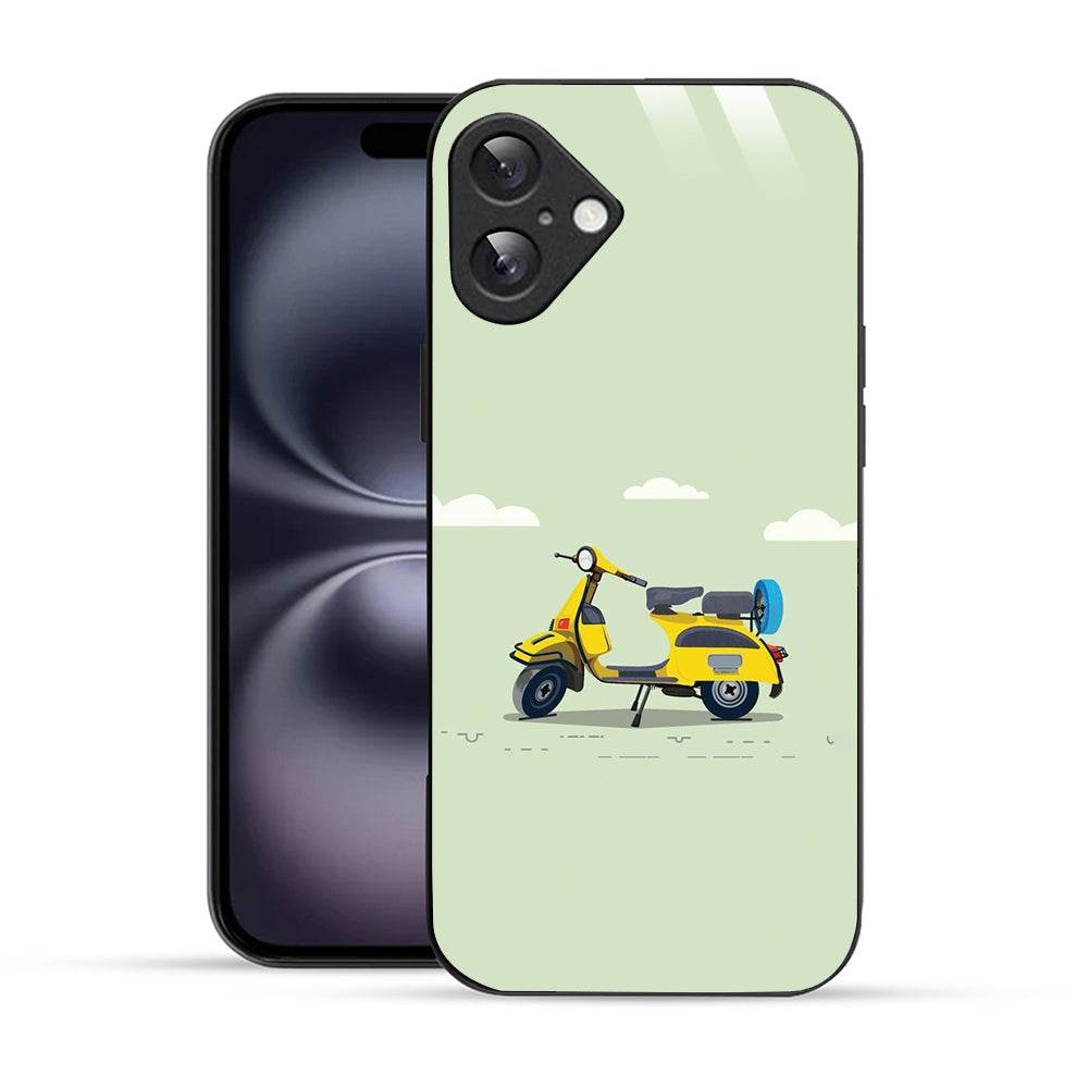 Bornstud Yellow scooter Vector Printed Case for iPhone 16 plus - Bornstud
