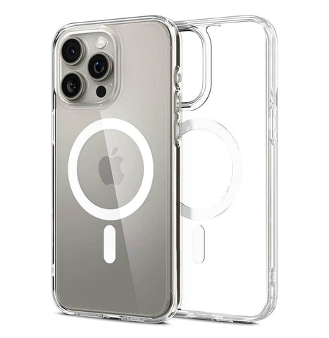 Bornstud: Crystal Clear Magsafe Transparent IPhone 15 Pro Mobile back Cover - Bornstud