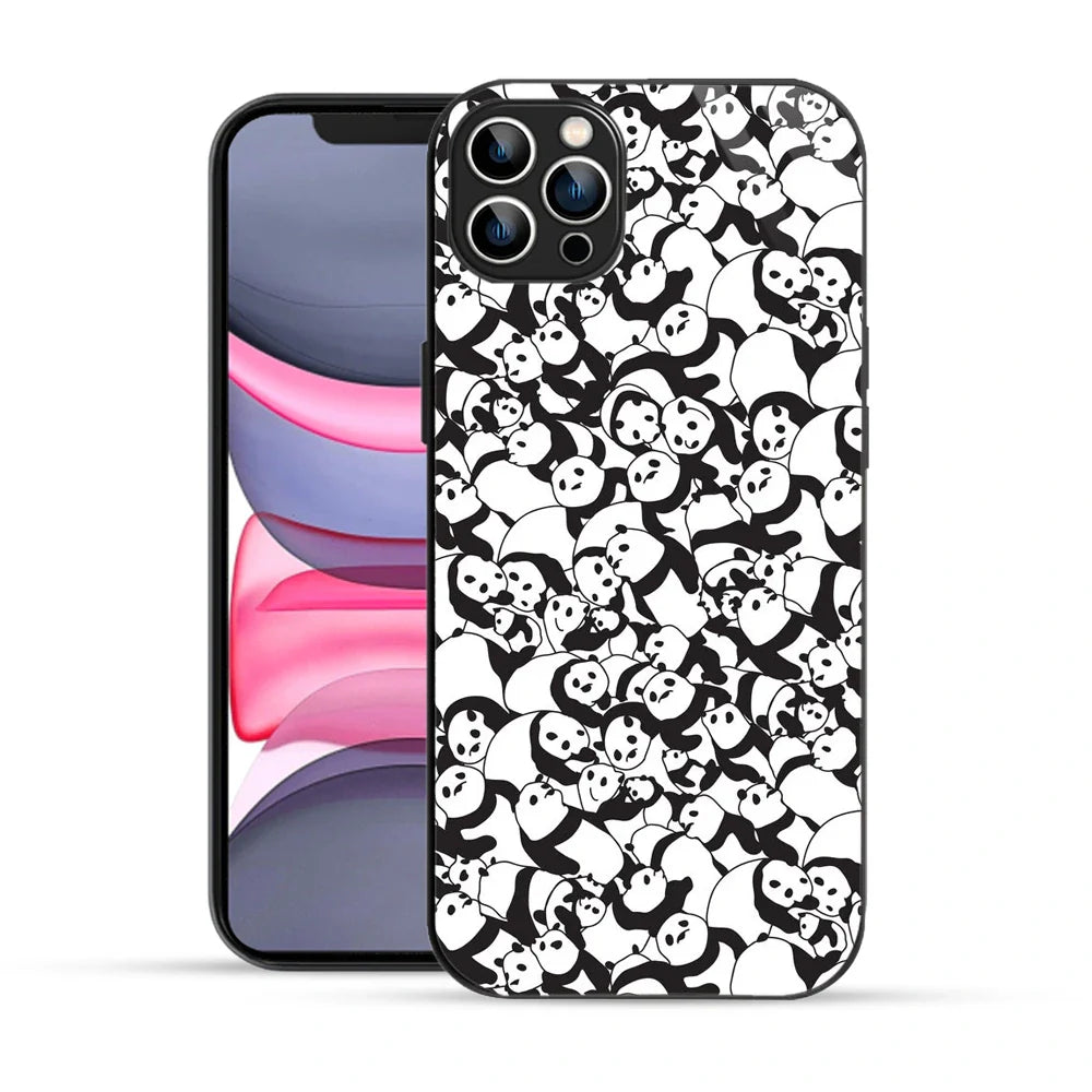Bornstud Panda Crowd Printed Case for iPhone 12 Pro