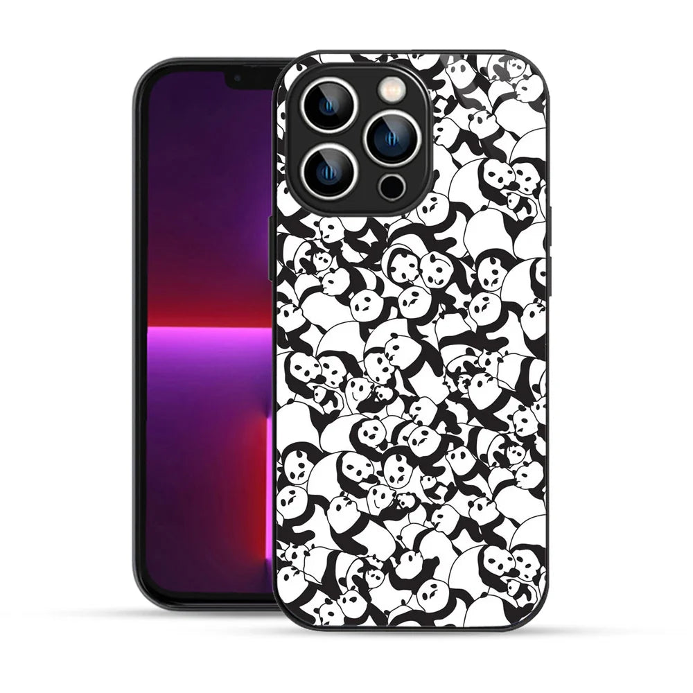 Bornstud Panda Crowd Printed Case for iPhone 13 Pro
