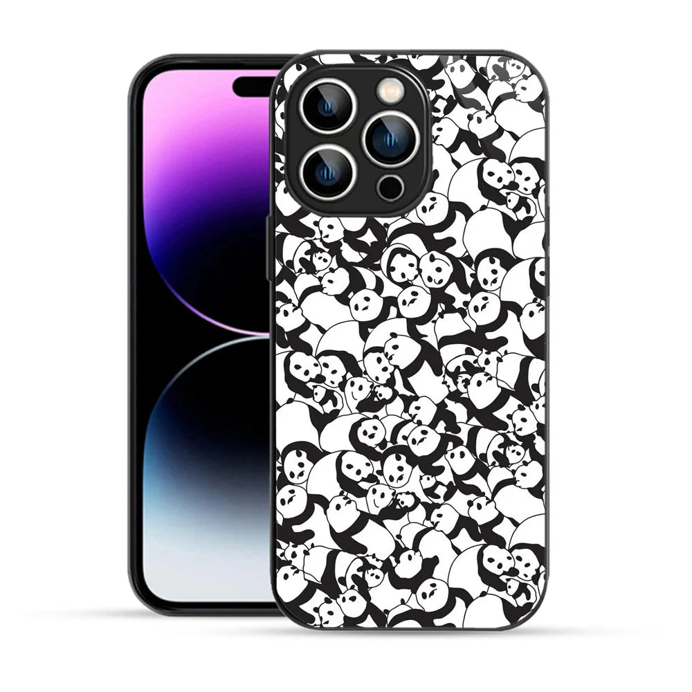 Bornstud Panda Crowd Printed Case for iPhone 14 Pro