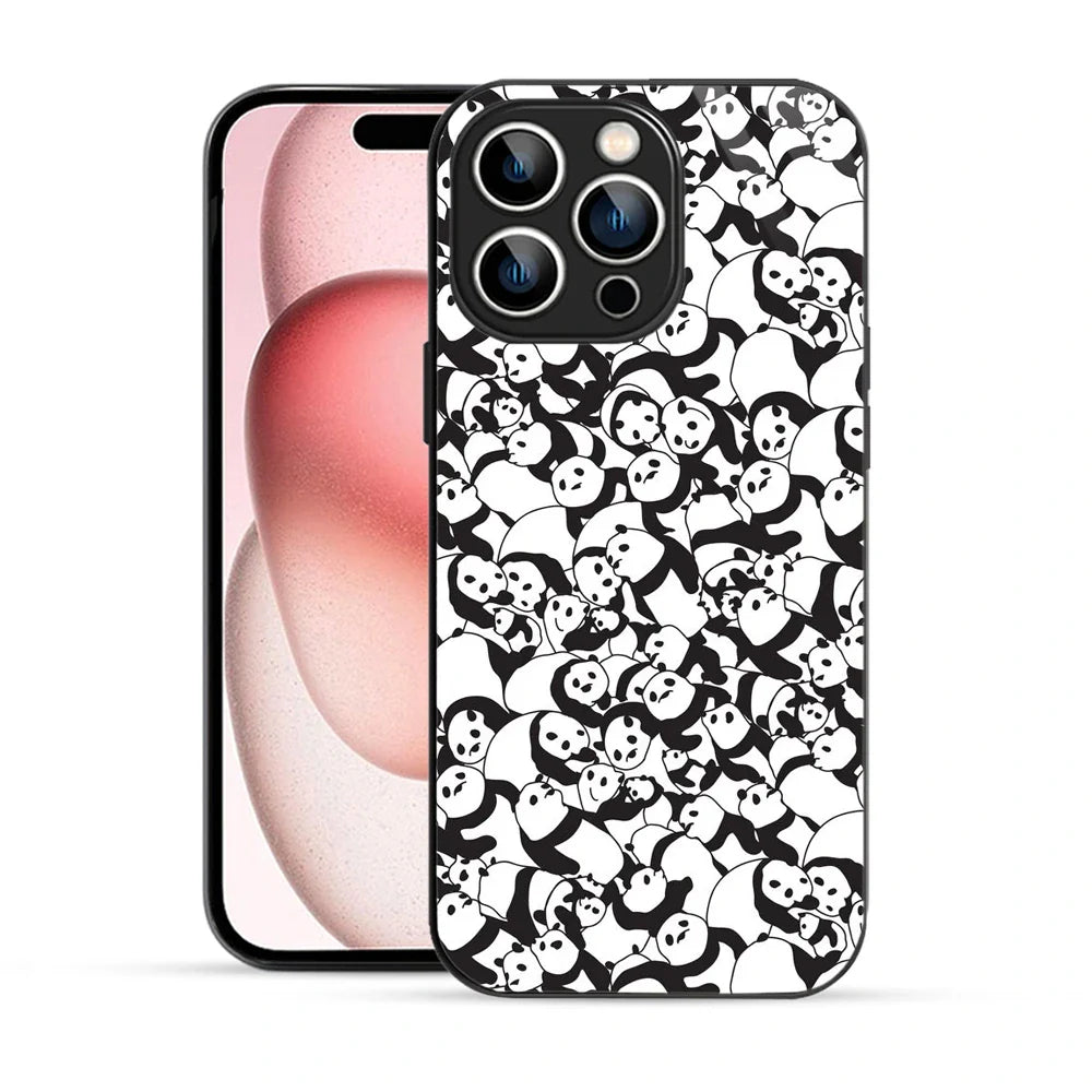 Bornstud Panda Crowd Printed Case for iPhone 15 Pro
