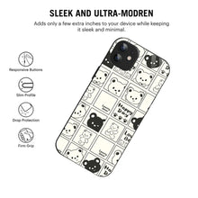 Bornstud Bear Grid Printed Case for iPhone 12