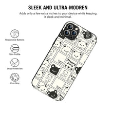 Bornstud Bear Grid Printed Case for iPhone 12 Pro