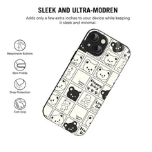 Bornstud Bear Grid Printed Case for iPhone 13