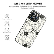 Bornstud Bear Grid Printed Case for iPhone 14 Pro