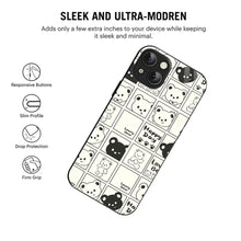Bornstud Bear Grid Printed Case for iPhone 15