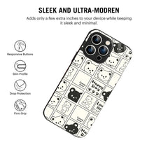 Bornstud Bear Grid Printed Case for iPhone 15 Pro