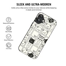 Bornstud Bear Grid Printed Case for iPhone 16 Plus
