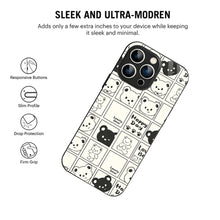 Bornstud Bear Grid Printed Case for iPhone 16 Pro Max