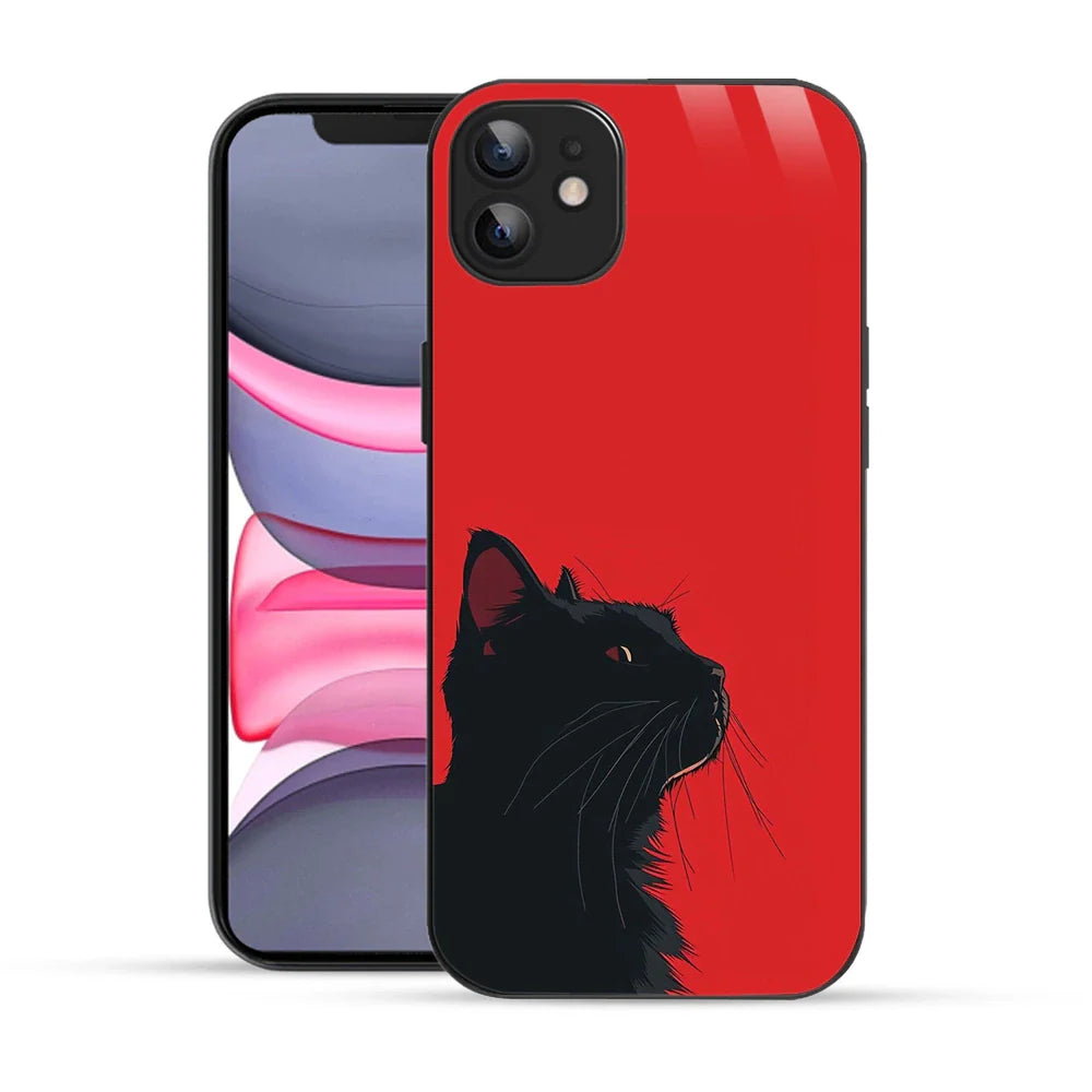 Bornstud Red Black Cat Printed Case for iPhone 12