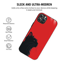Bornstud Red Black Cat Printed Case for iPhone 12 Pro
