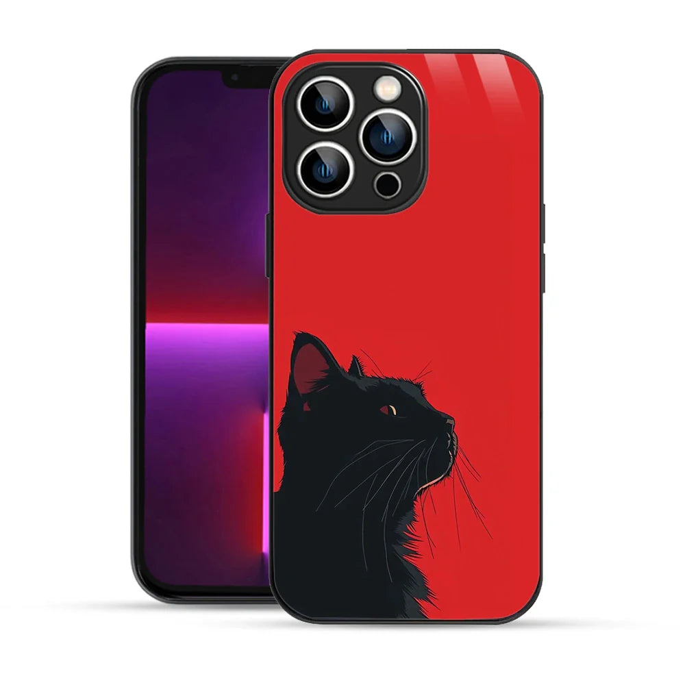 Bornstud Red Black Cat Printed Case for iPhone 13 Pro Max