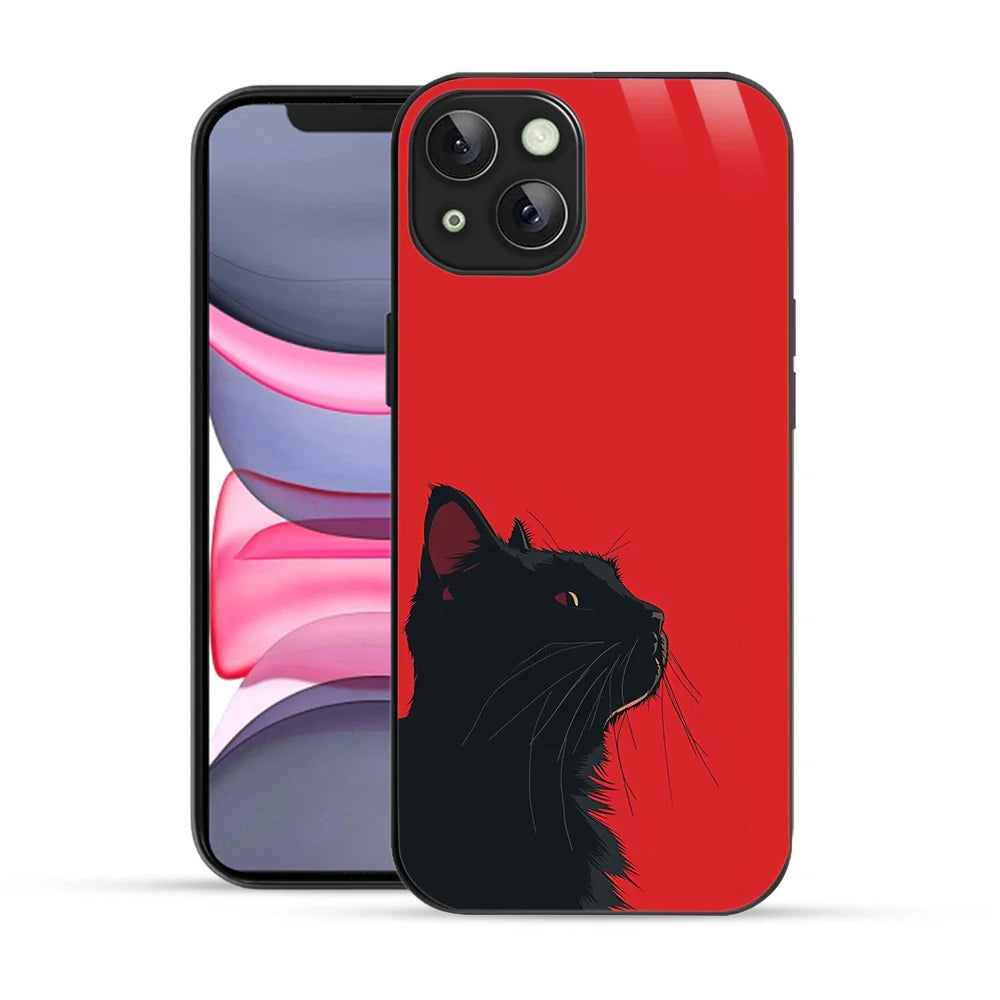 Bornstud Red Black Cat Printed Case for iPhone 14