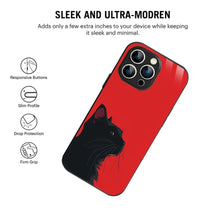 Bornstud Red Black Cat Printed Case for iPhone 14 Pro