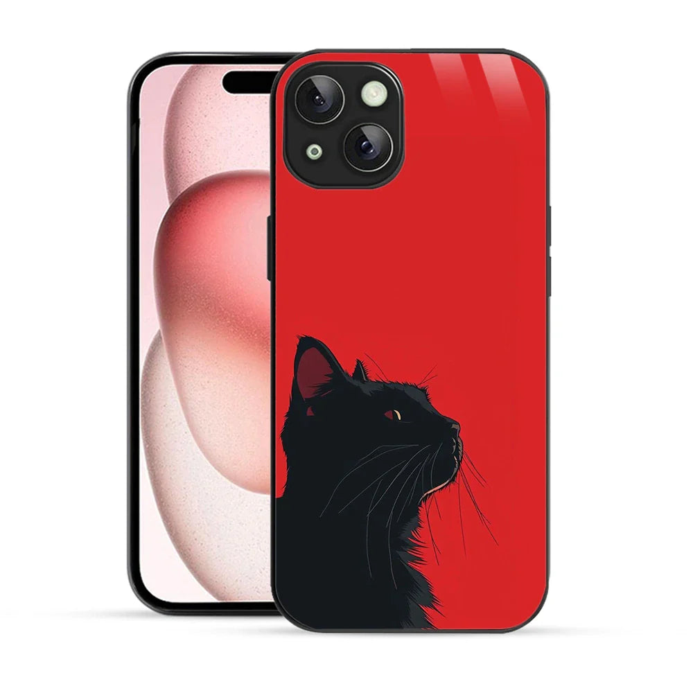 Bornstud Red Black Cat Printed Case for iPhone 15 Plus