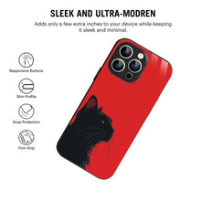 Bornstud Red Black Cat Printed Case for iPhone 15 Pro