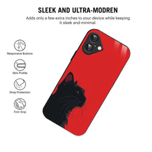 Bornstud Red Black Cat Printed Case for iPhone 16 Plus