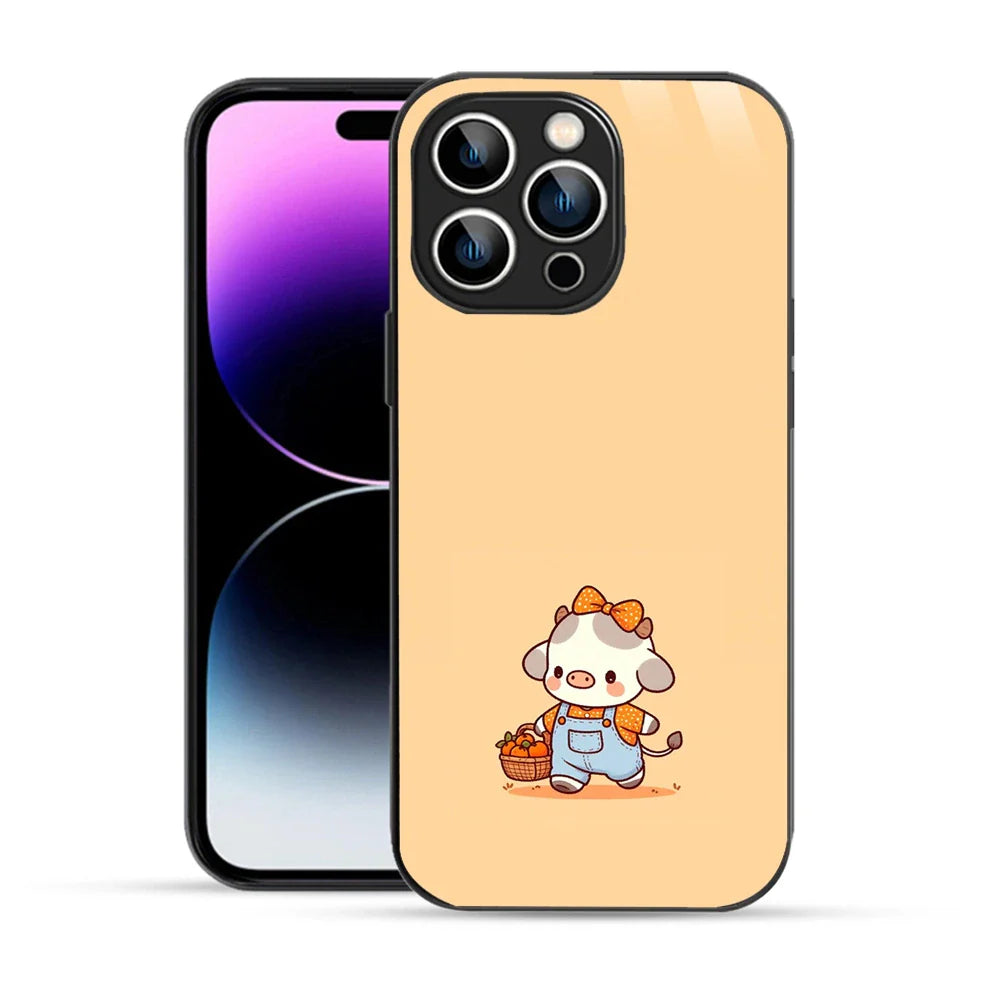 Bornstud Fruit Cow Printed Case for iPhone 14 Pro