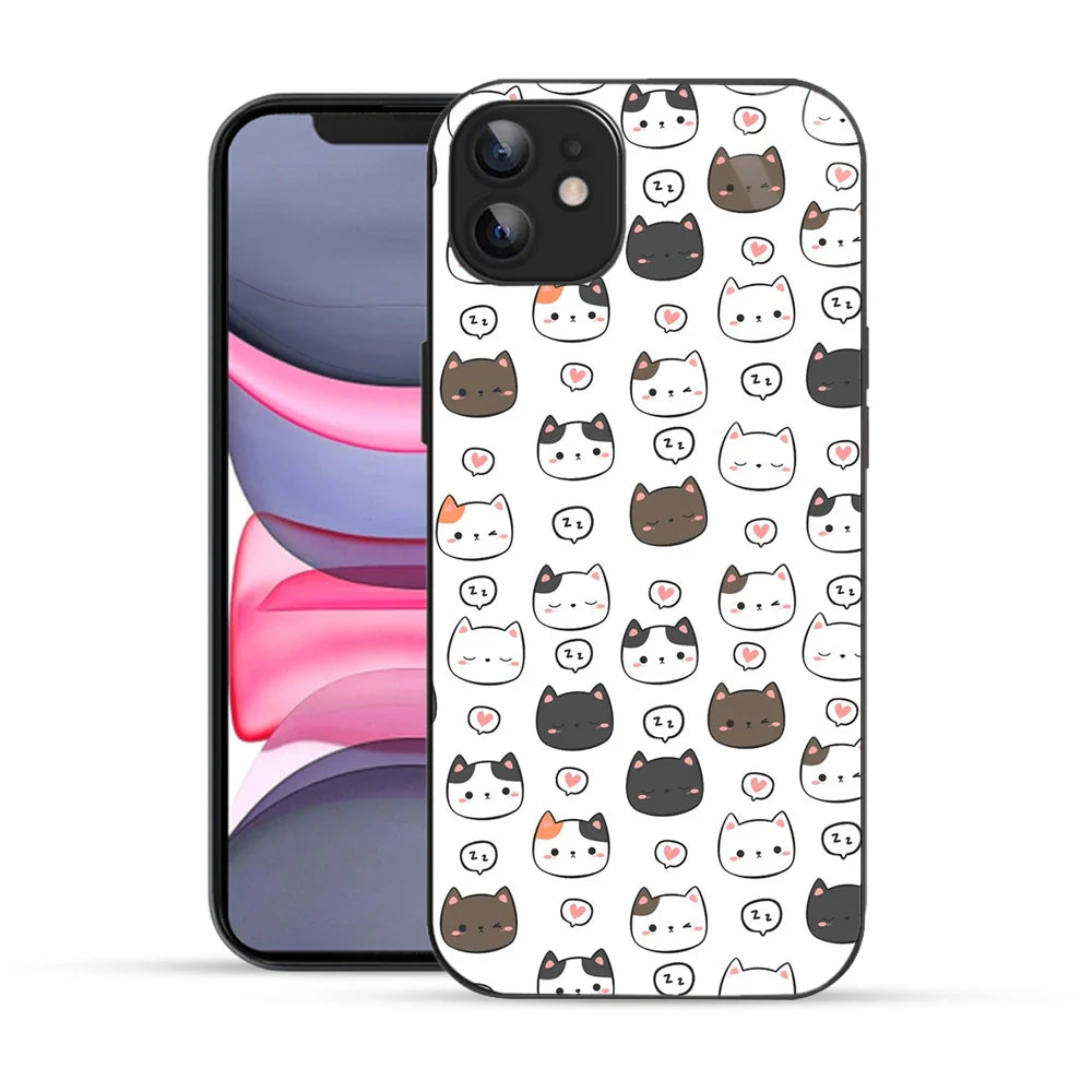 Bornstud Blushy Love Cat Printed Case for iPhone 11
