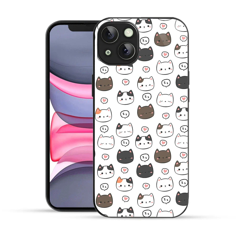Bornstud Blushy Love Cat Printed Case for iPhone 14 Plus