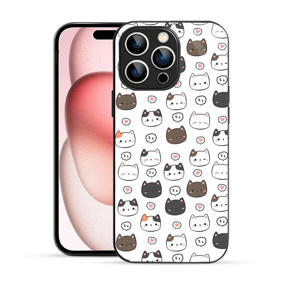 Bornstud Blushy Love Cat Printed Case for iPhone 15 Pro Max