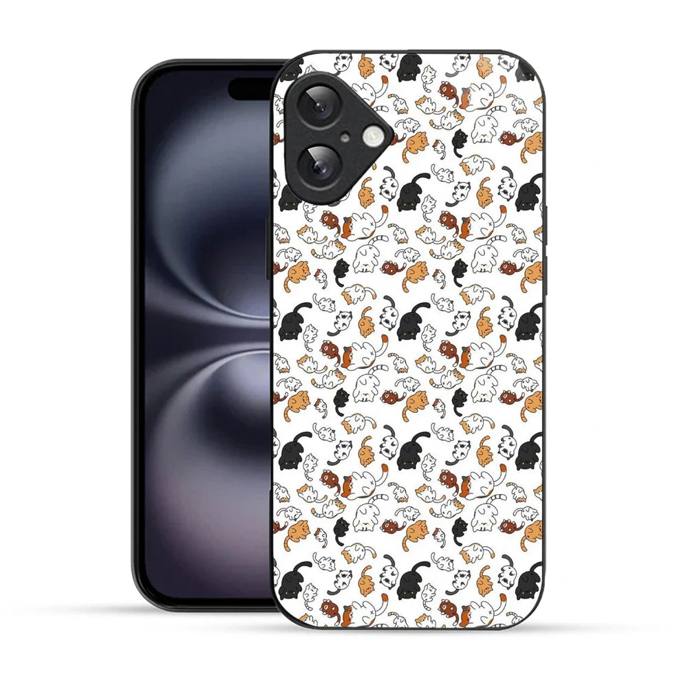 Bornstud Playful Cats Printed Case for iPhone 16 Plus
