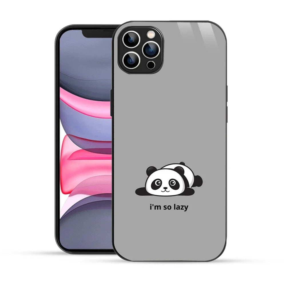 Bornstud Lazy Panda Printed Case for iPhone 12 Pro