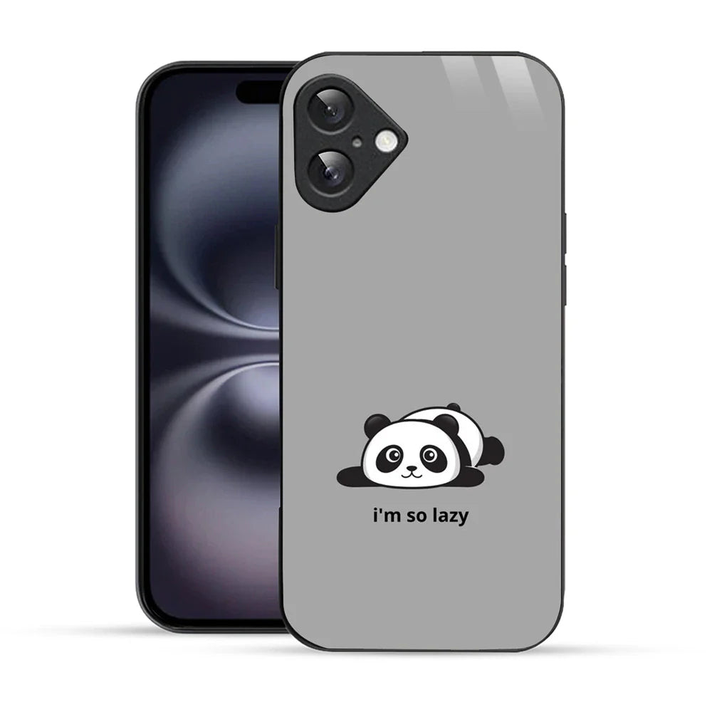 Bornstud Lazy Panda Printed Case for iPhone 16