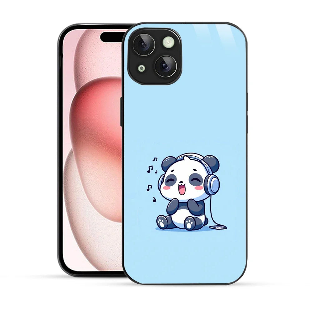 Bornstud Music Lover Panda Printed Case for iPhone 15 Plus