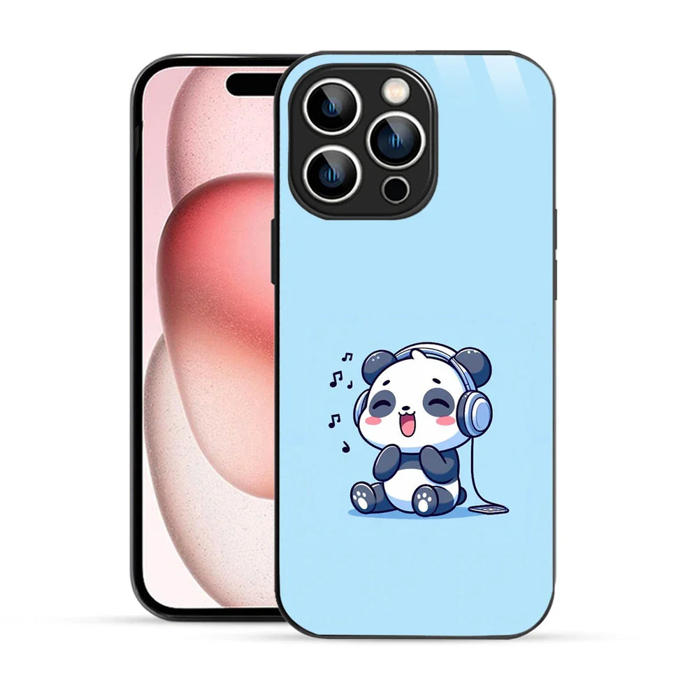 Bornstud Music Lover Panda Printed Case for iPhone 15 Pro Max