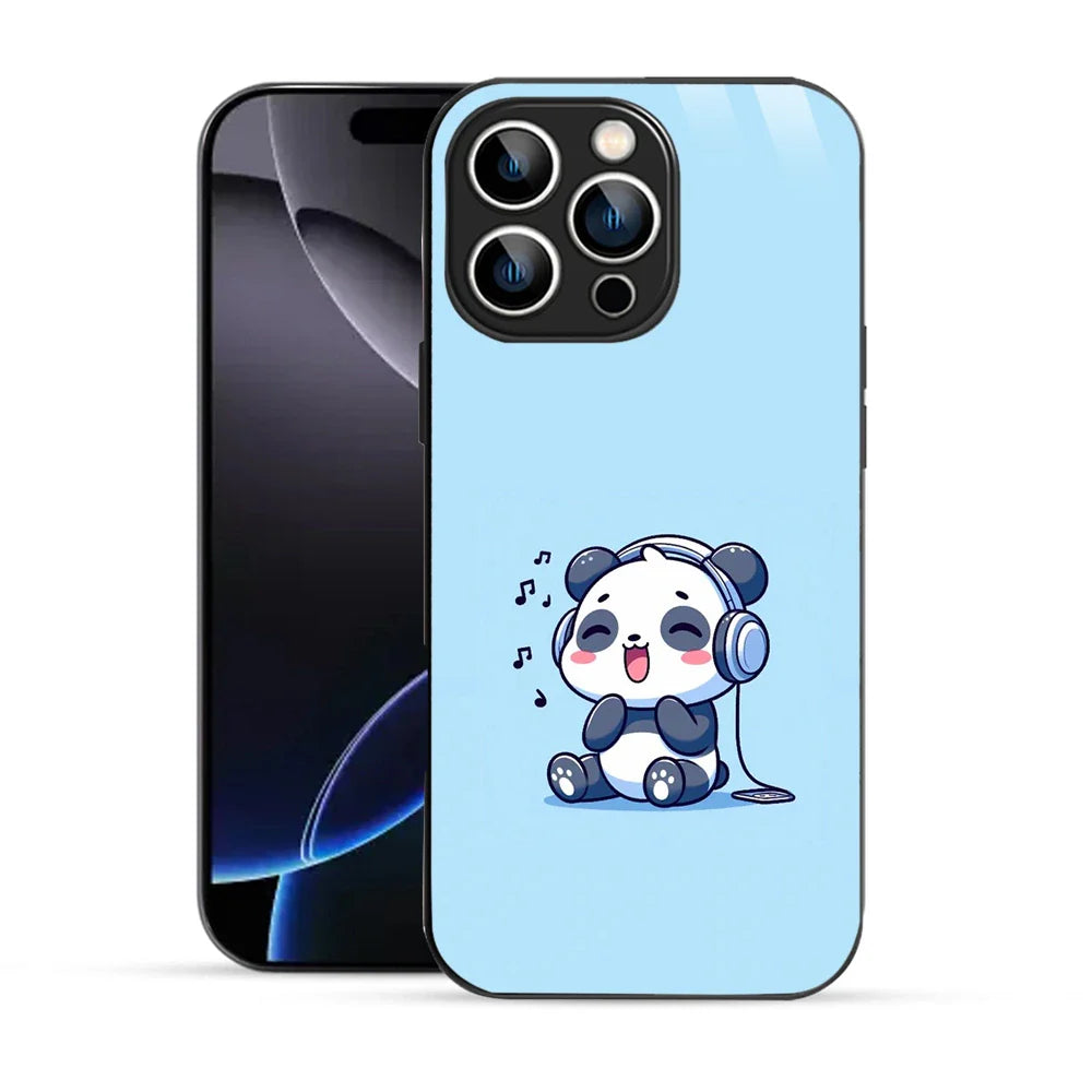 Bornstud Music Lover Panda Printed Case for iPhone 16 Pro
