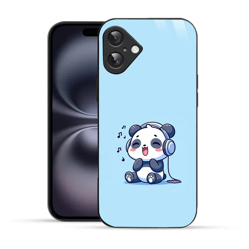Bornstud Music Lover Panda Printed Case for iPhone 16 Plus