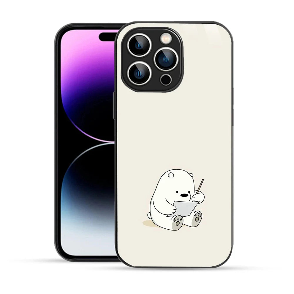 Bornstud Cute Bear Doodle Printed Case for iPhone 14 Pro Max