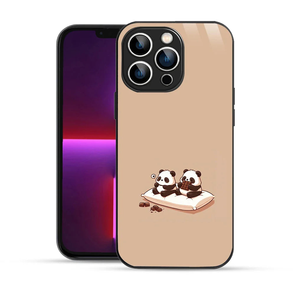 Bornstud Panda Chocolate Printed Case for iPhone 13 Pro