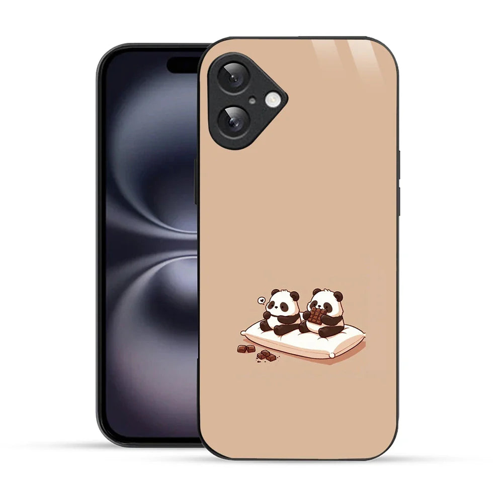 Bornstud Panda Chocolate Printed Case for iPhone 16 Plus