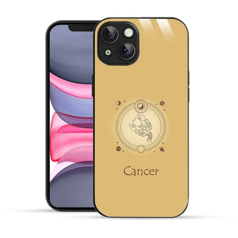 Bornstud Zodiac Cancer Yellow Printed Case for iPhone 14 - Bornstud