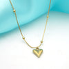 Puffy Heart Bead-Accented Snake Chain Necklace