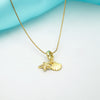 Dual Coastal Starfish & Seashell Charm Snake Chain Necklace