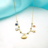 Coastal Charm Seashell & Crystal Snake Chain Necklace